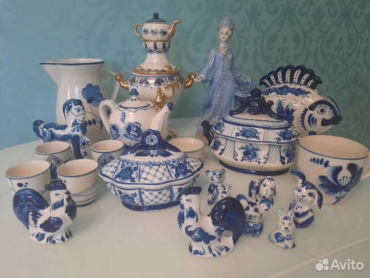 Гжель винтажссср Хозяйка меднойгоры самовар шкатул