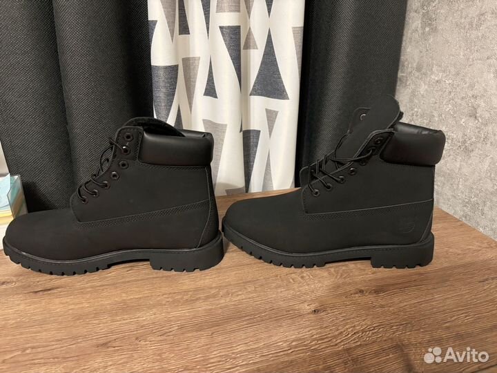 Ботинки timberland чёрные, зимние