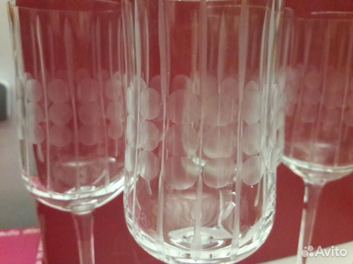 Фужеры стекло Богемия винтаж