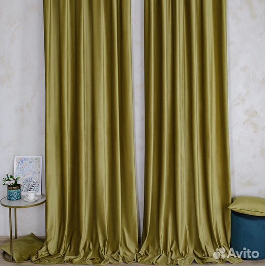 Шторы бархат Беллиссимо темный янтарь пошив