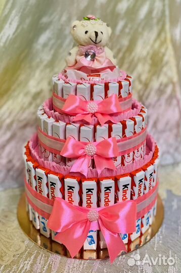 Торт из конфет киндеров