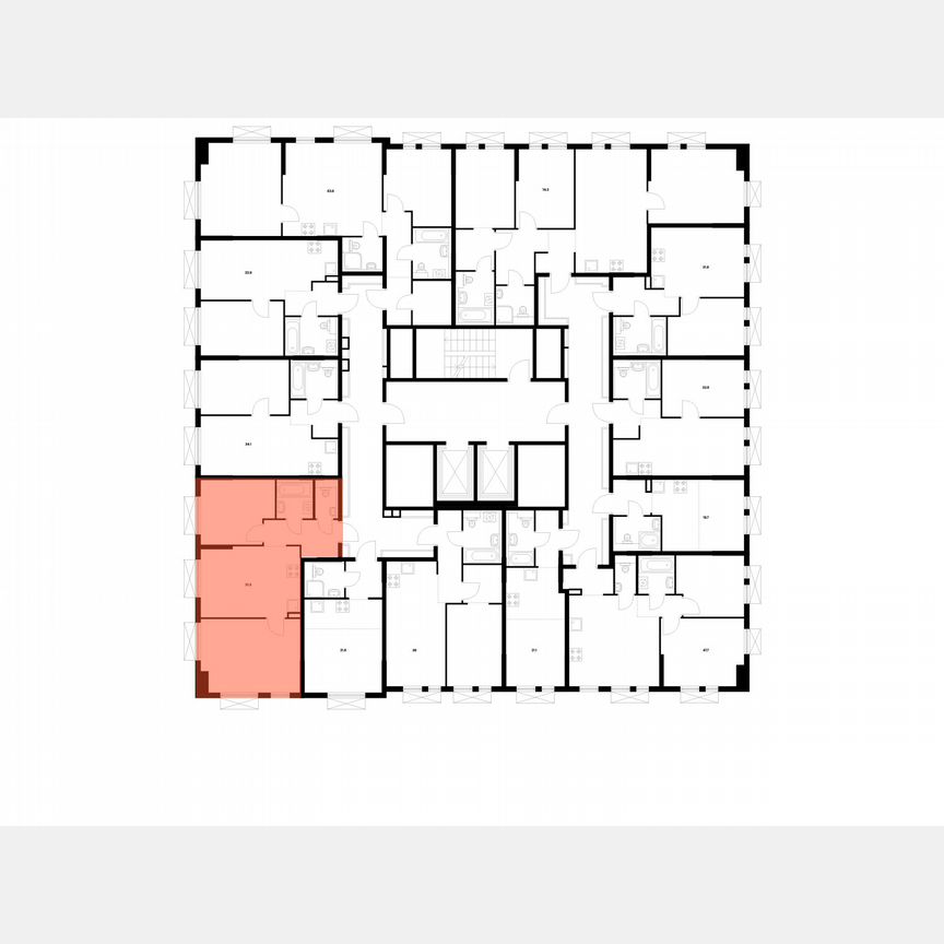 2-к. квартира, 51,3 м², 6/17 эт.