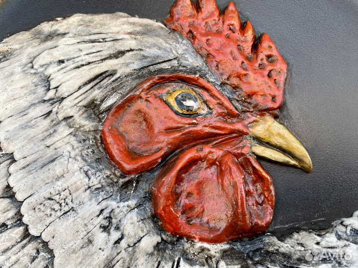 Панно «Курочка белая», декоративная тарелка