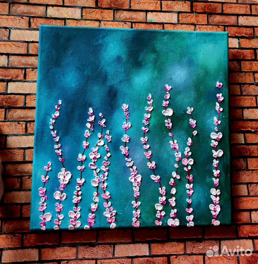 Красивая картина маслом на холсте цветы