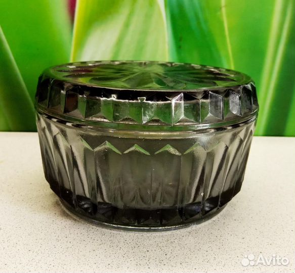 Лимонница и сахарница. Цветное стекло. СССР