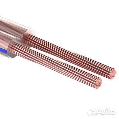 Кабель акустический, 2х2.00 мм², прозрачный blueline, 100 м. rexant