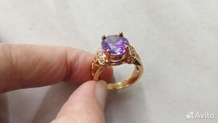 Перстень с аметистом (gold filled)