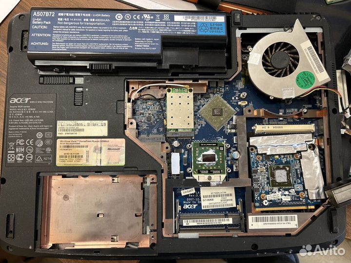 Ноутбук Acer aspire 5520 по запчастям