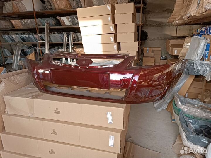 Бампер передний приора цвет темно вишневый