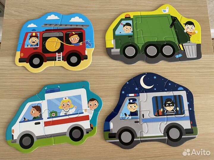 Набор пазлов машины, развивающие игры