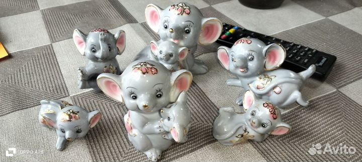 Фарфоровые статуэтки мышки. Оленёнок СССР