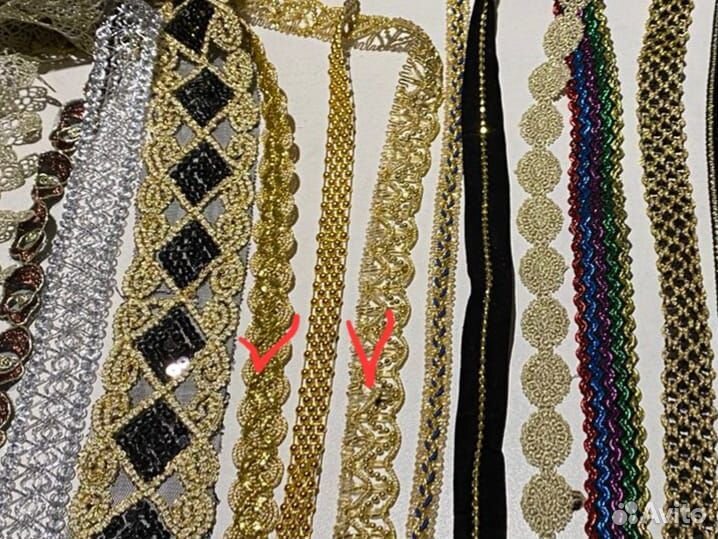 Ткань, цепочки, стразы пакетом