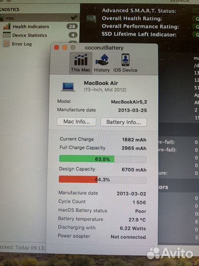 Macbook air 13 mid 2012