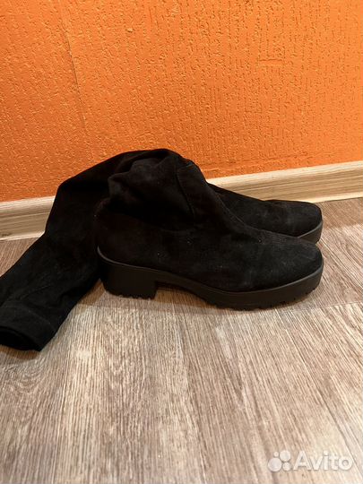 Сапоги ботфорты 38 размер замшевые