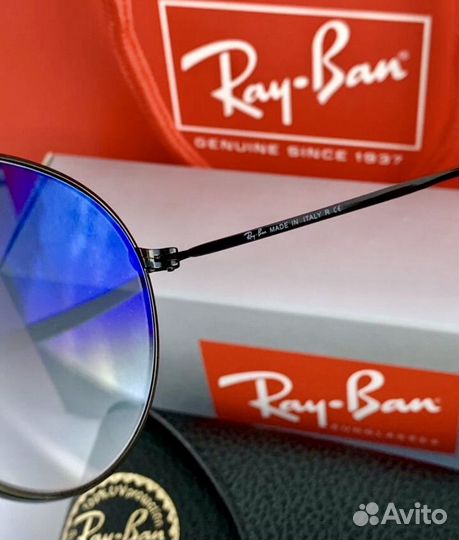 Очки ray ban round metal пепельные