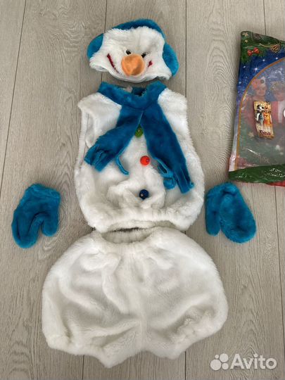 Новогодний костюм снеговика 110