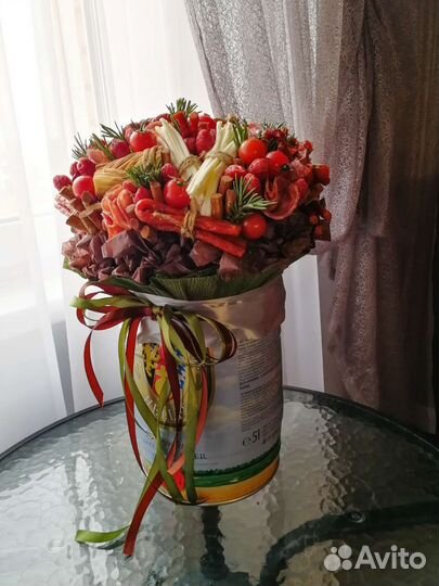 Мясной букет для мужчин подарок на 23 февраля