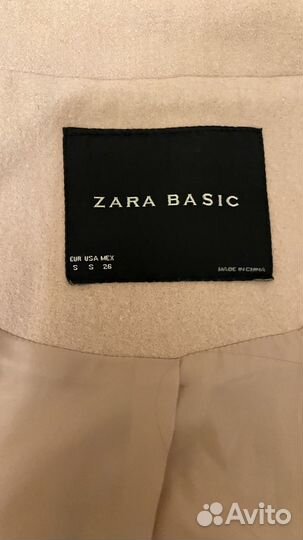 Полупальто женское Zara р.42-44 пудра