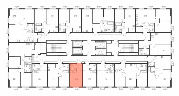 Квартира-студия, 19,8 м², 15/33 эт.