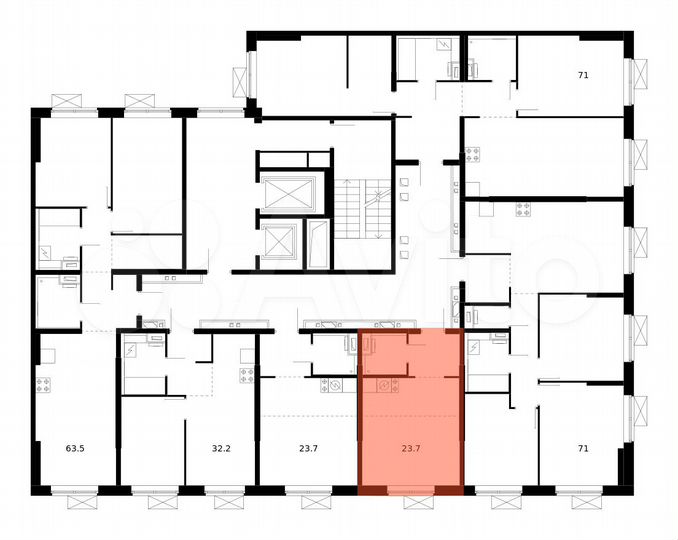 Квартира-студия, 23,7 м², 11/14 эт.