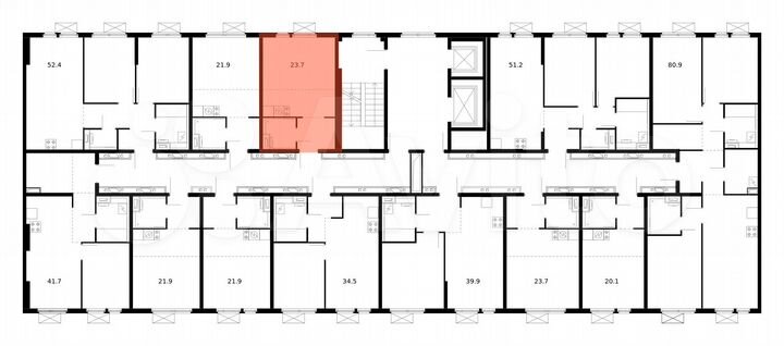 Квартира-студия, 23,7 м², 2/14 эт.