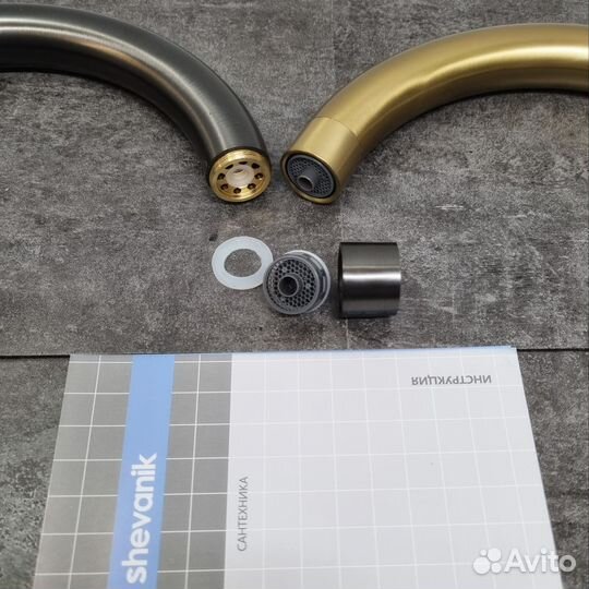 Золотой смеситель для кухни 2в1 / смеситель графит