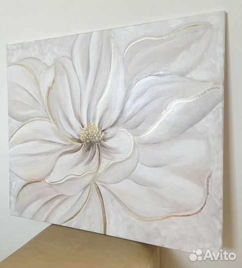 Большая картина на холсте с поталью, 60х70 см