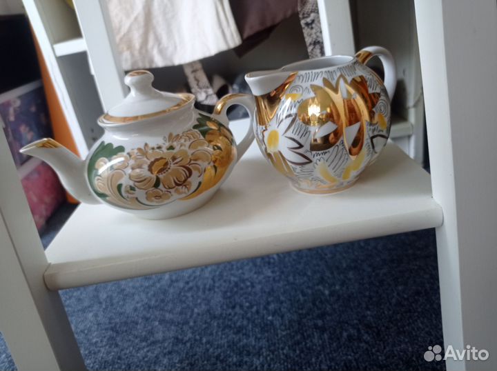 Советская посуда в золотых тонах СССР фарфор