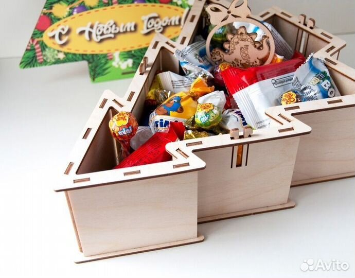 Коробка деревянная Ёлочка