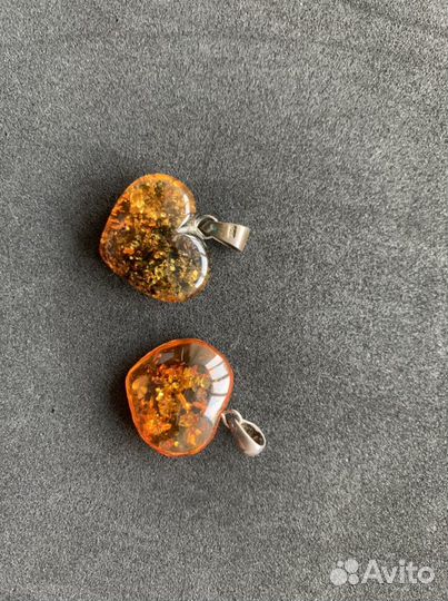 Подвески из янтаря с серобром