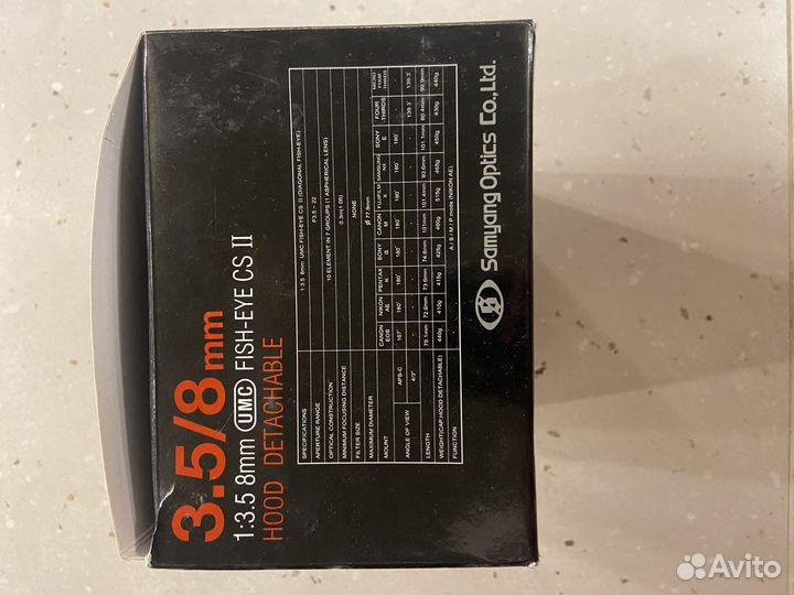 Объектив samyang fish-eye