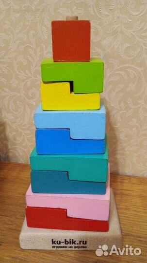 Игрушка Пирамидка ступеньки. Деревянная