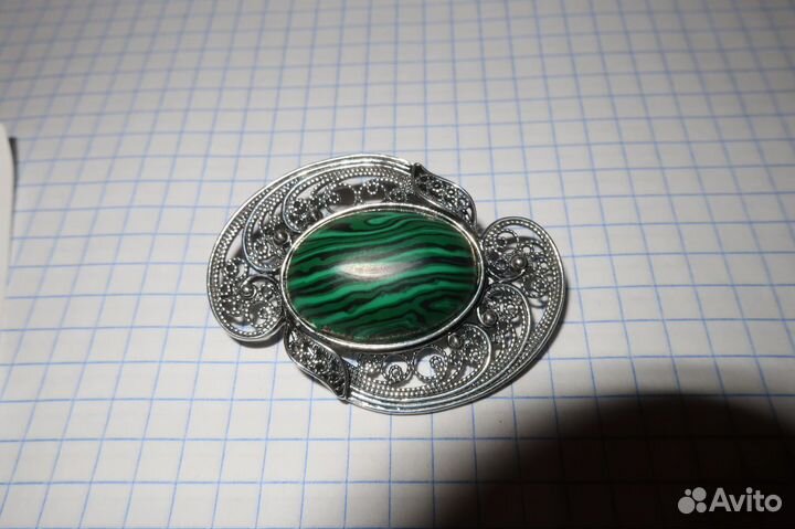 Красивая Серебряная брошь 925 пробы