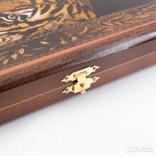 Нарды 'Лев и тигр', деревянная доска 50 х 50 см, с