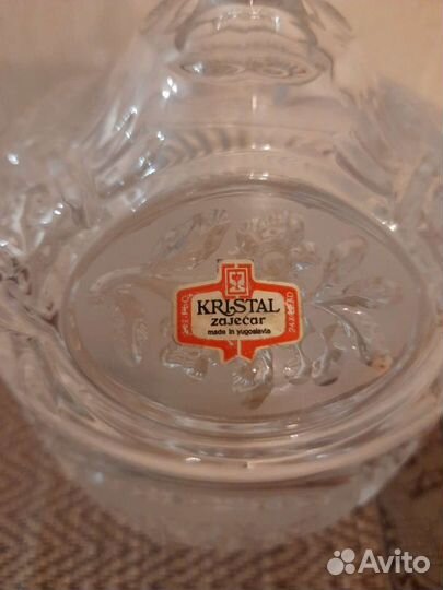 Хрустальная конфетница с крышкой Югославия