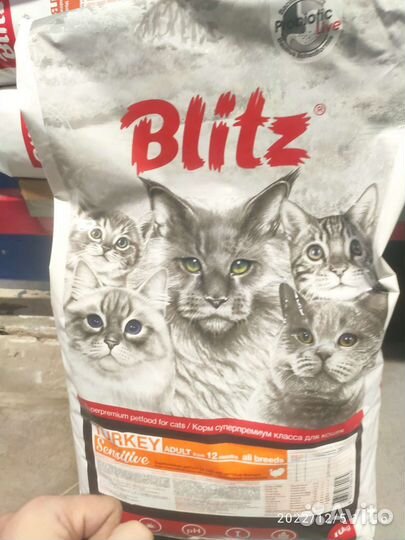 Корм для кошек Blitz Sensitive с Индейкой