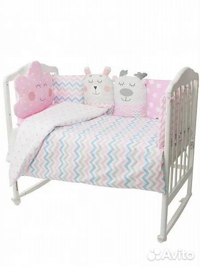 Бортики в кроватку для девочки