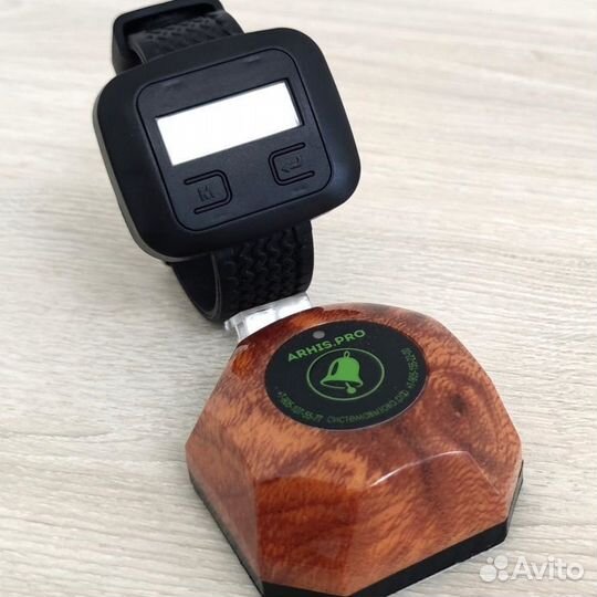 Кнопка вызова официанта Бургер Махагон и часы