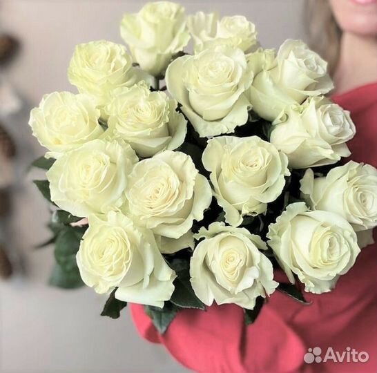Букет 15 белых роз Цветы Кемерово