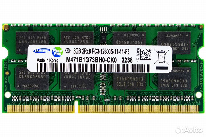 Новый sodimm DDR3 8GB PC12800 1600 Samsung DR108