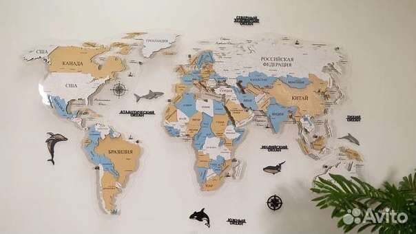 Деревянная карта мира
