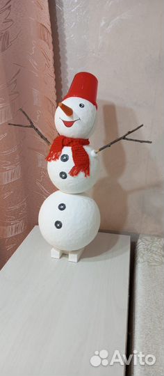 Снеговик папье маше