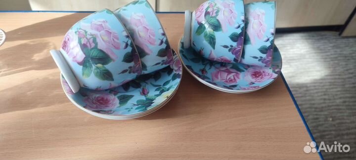 Чашка с блюдцем фарфор в позолоте