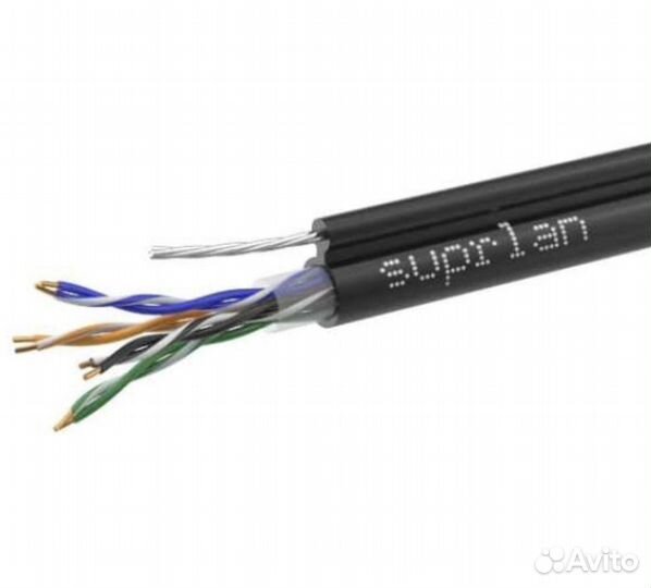 Кабель utp cat.5e 4pr cu outdoor с тросом 259m