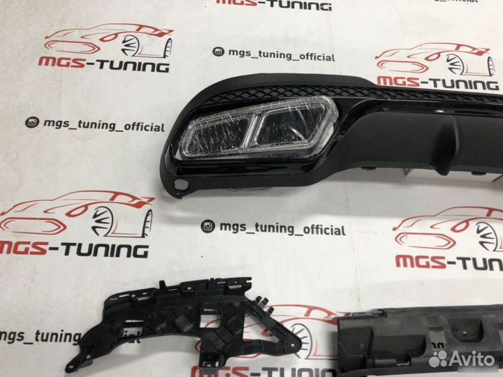 Диффузор с насадками Mercedes 212 Е63s AMG black