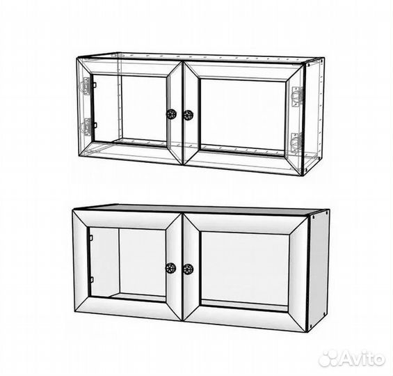 Антресоль к шкафу Икеа billy билли белый с дверями