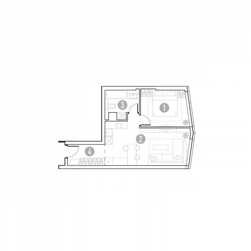 1-к. квартира, 44,2 м², 14/35 эт.