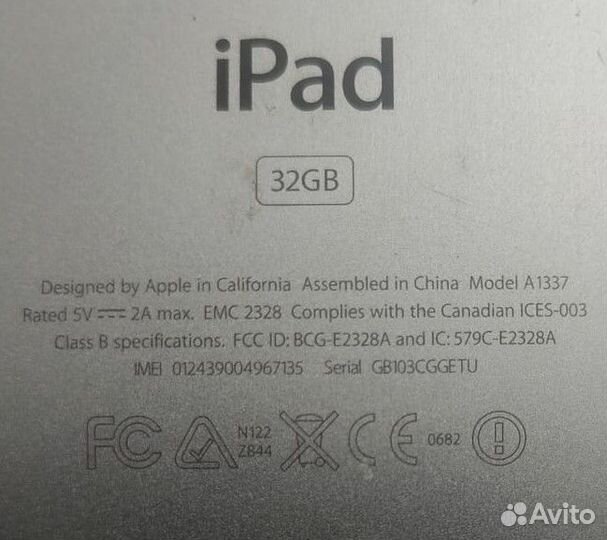 Целый iPad A1337 32GB аккумулятор умер