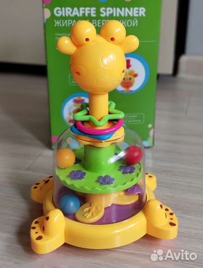 Развивающая игрушка-Юла Baby Go Жираф с вертушкой
