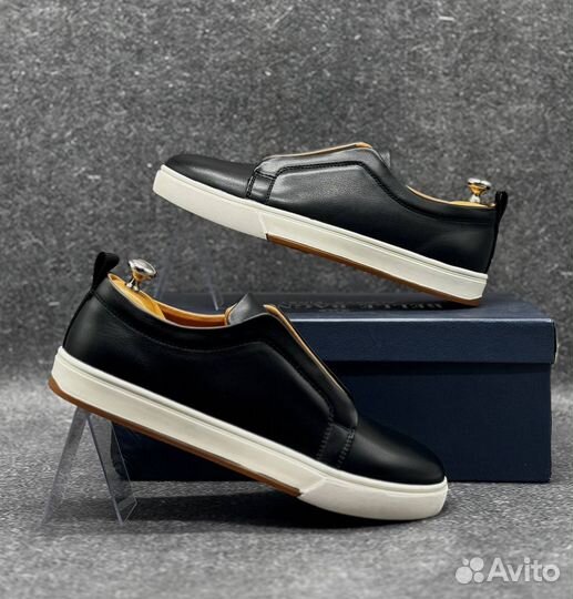 Слипоны мужские экокожа